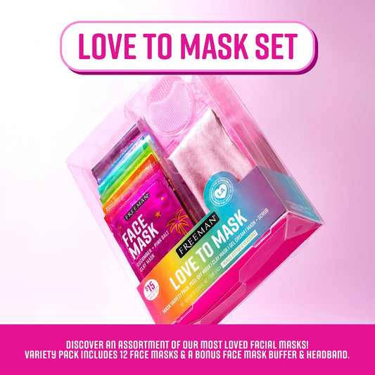 Freeman 4 Piece Moisture Mask Face Set, Hydrating Face Masks & Under Eye Mask For Puffy Eyes, Hydrogel Masks For Dry Skin, Hyaluronic Acid, Travel-Friendly, Vegan & Cruelty Free Skincare