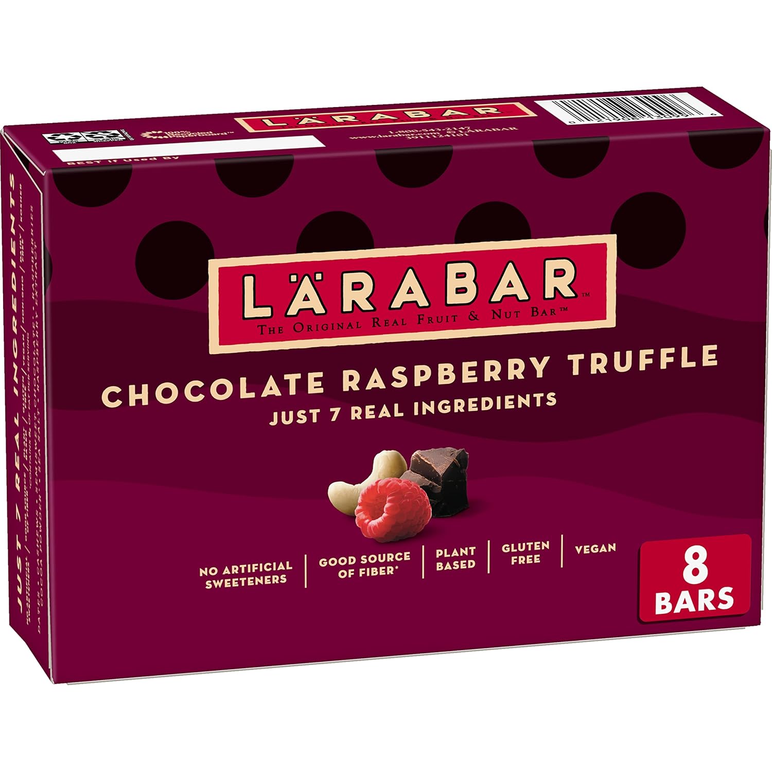 Larabar Chocolate Raspberry Truffle, Fruit And Nut Bars, Gluten Free And Vegan, 9.6 Oz, 6 Ct