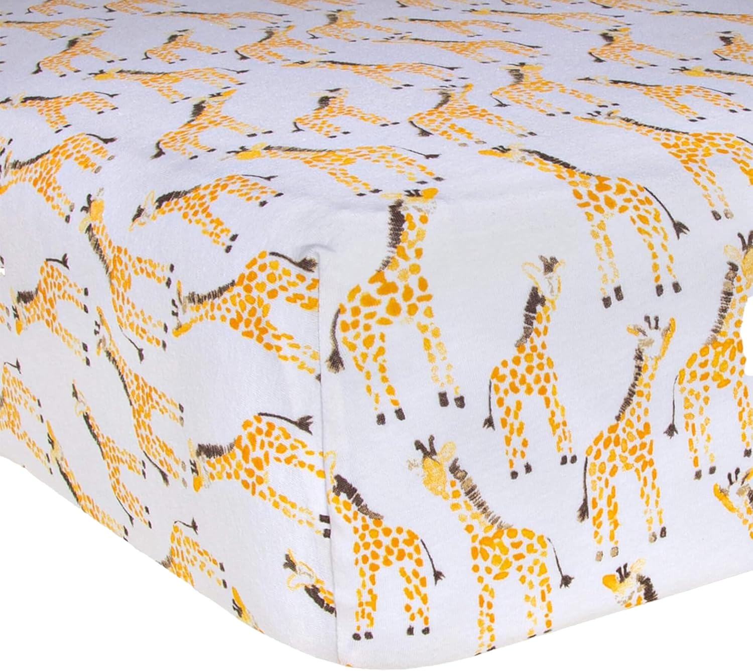 Burt'S Bees Baby Print Fitted Crib Sheet Organic Cotton Beesnug - Giraffe Animal Prints, Fits Unisex Standard Bed And Toddler Mattress, Infant Essentials, 52 X 28 Inch 1-Pack