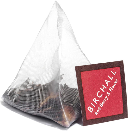 Birchall Tea Bags, Red Berry & Flower Tea Gift, Caffeine Free Tea Bursting With Full Flavour, Perfect Vegan Gifts, 15 Plant-Based Prism Tea Bags (Pack Of 2)