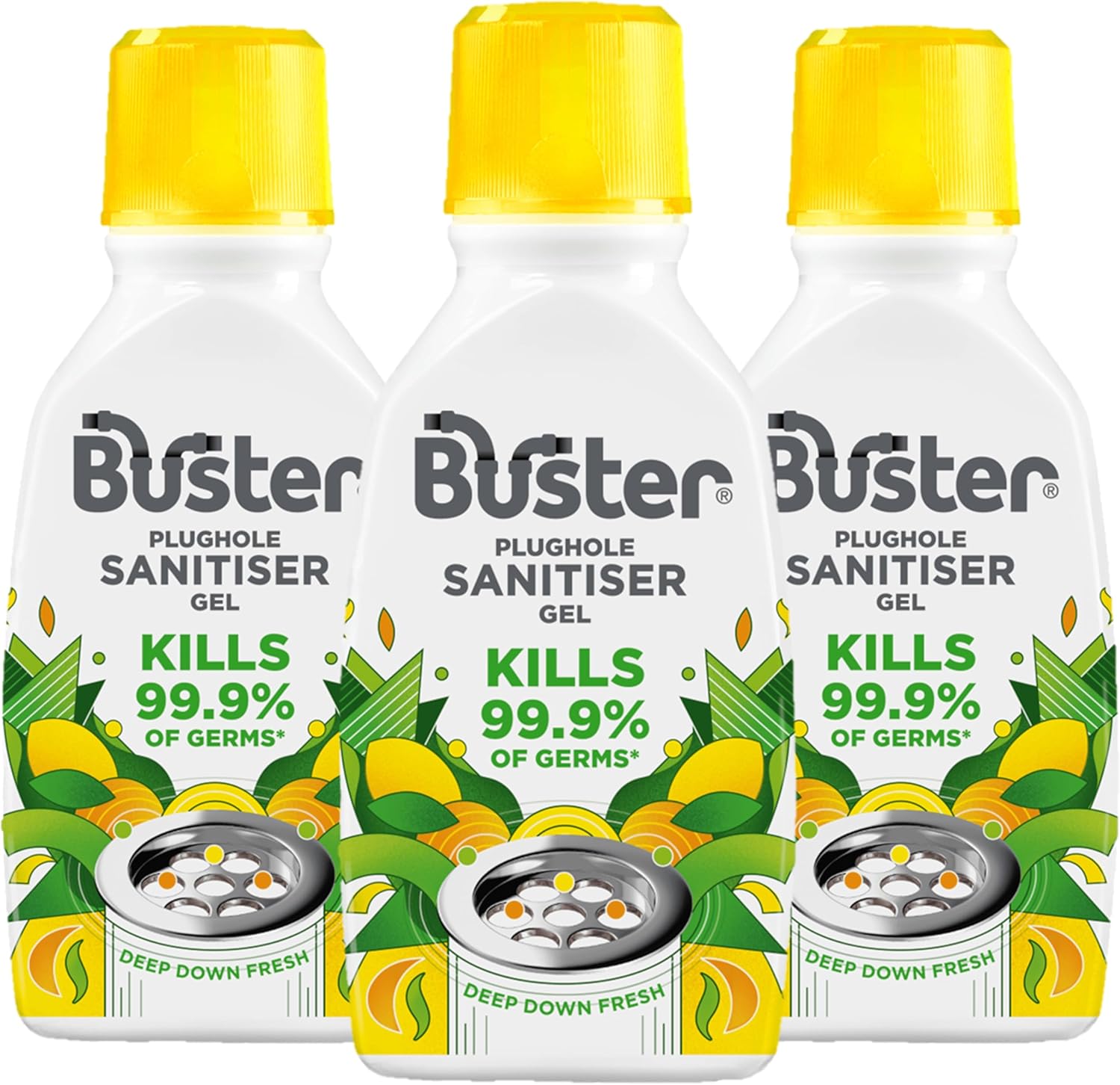 Buster Plughole Sanitiser Gel, 300Ml, Stop Smelly Plugholes And Drains Fast And Tackle Stains In Stainless Steel Sinks And Overflows-Deep Down Freshness And Fast Results