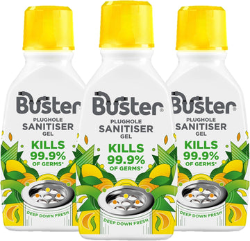 Buster Plughole Sanitiser Gel, 300Ml, Stop Smelly Plugholes And Drains Fast And Tackle Stains In Stainless Steel Sinks And Overflows-Deep Down Freshness And Fast Results