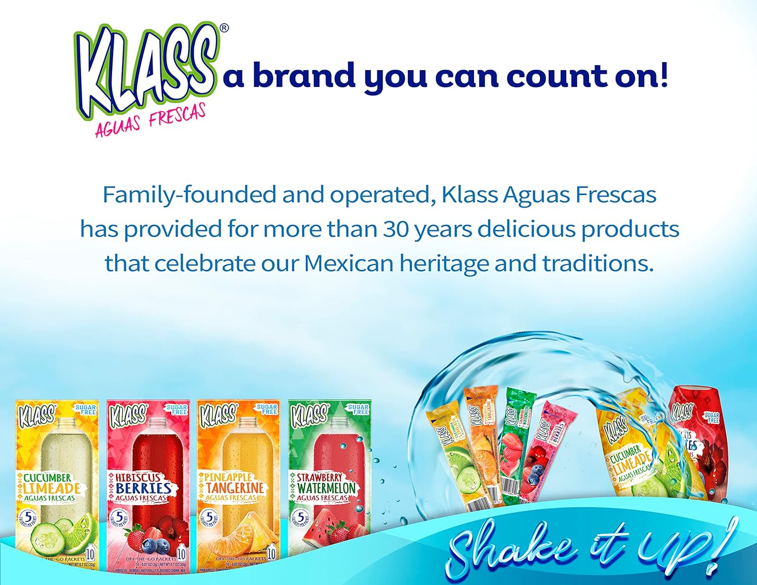 Drink Mix Cucumber Limeade | Klass Aguas Frescas | Sugar Free Drink! (Pack of 4, 10 Count Powder Stick in a Pack) Shake it up! The new way to drink Aguas Frescas : Grocery & Gourmet Food