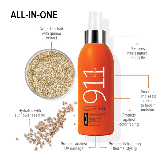 Biotop Professional 911 Quinoa All In One - Spray Leave-In Conditioner - Heat Protectant & Hair Repair Treatment For Damaged Hair - Safe For Color Treated Hair (5.07 Oz/150Ml)