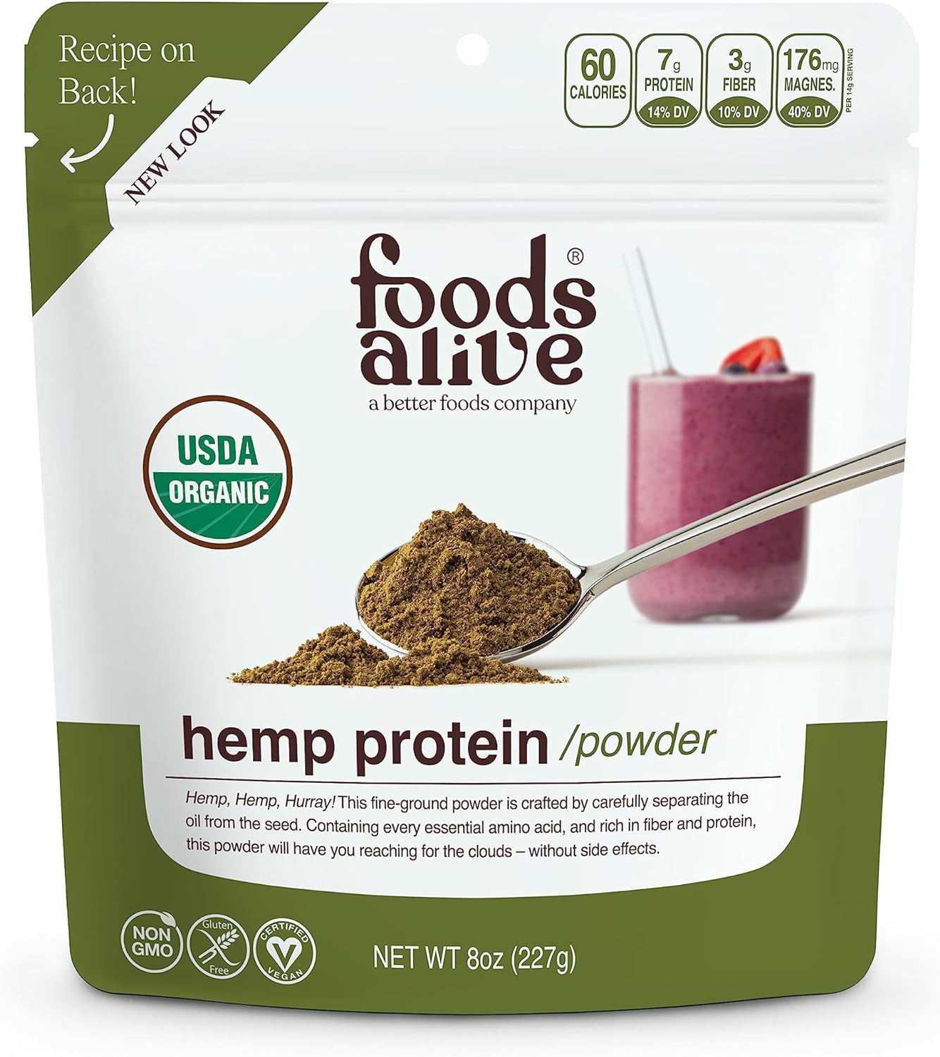 Foods Alive | Organic Hemp Protein Powder | 8 oz