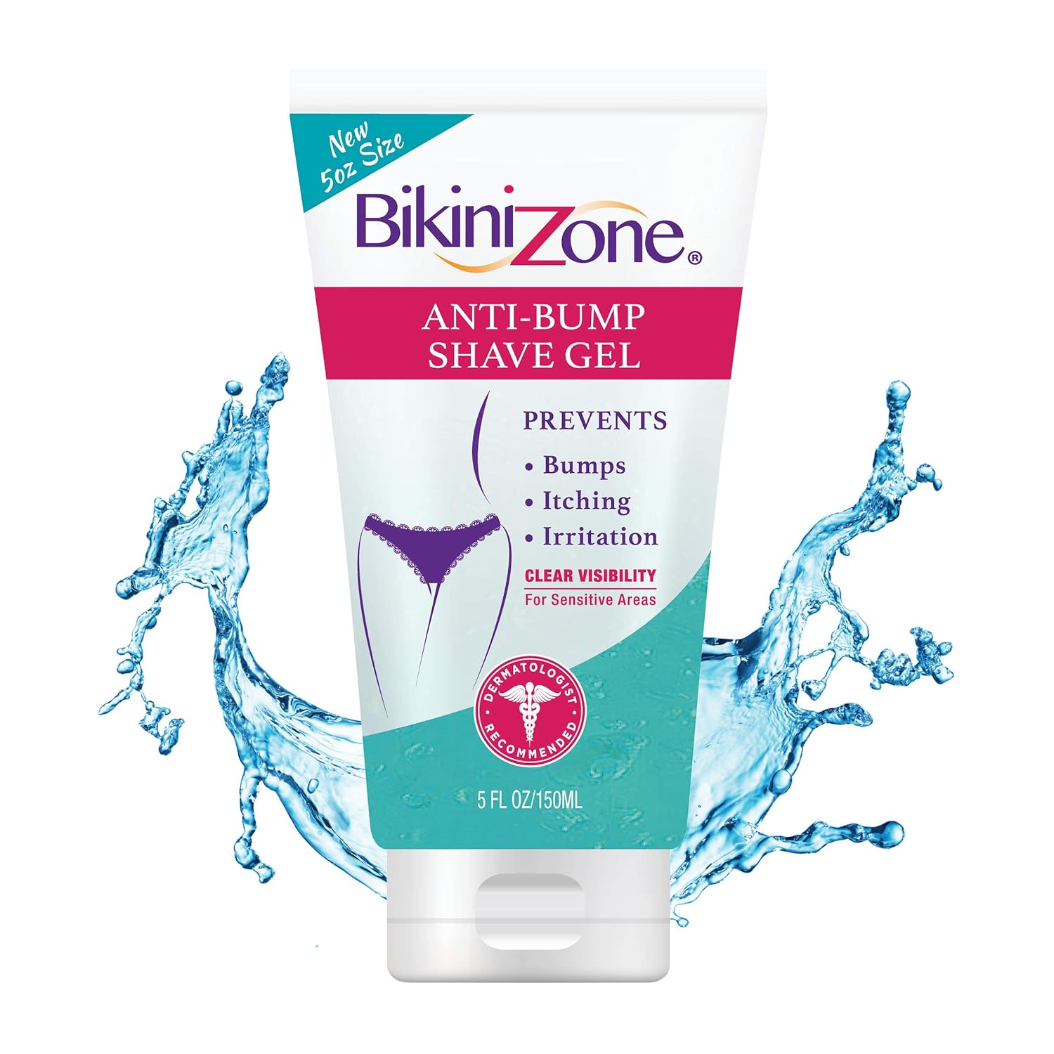 Bikini Zone Anti-Bumps Shave Gel - Close Shave w/No Bumps, Irritation, or Ingrown Hairs - Dermatologist Recommended - Clear Full Body Shaving Cream? (5 oz)