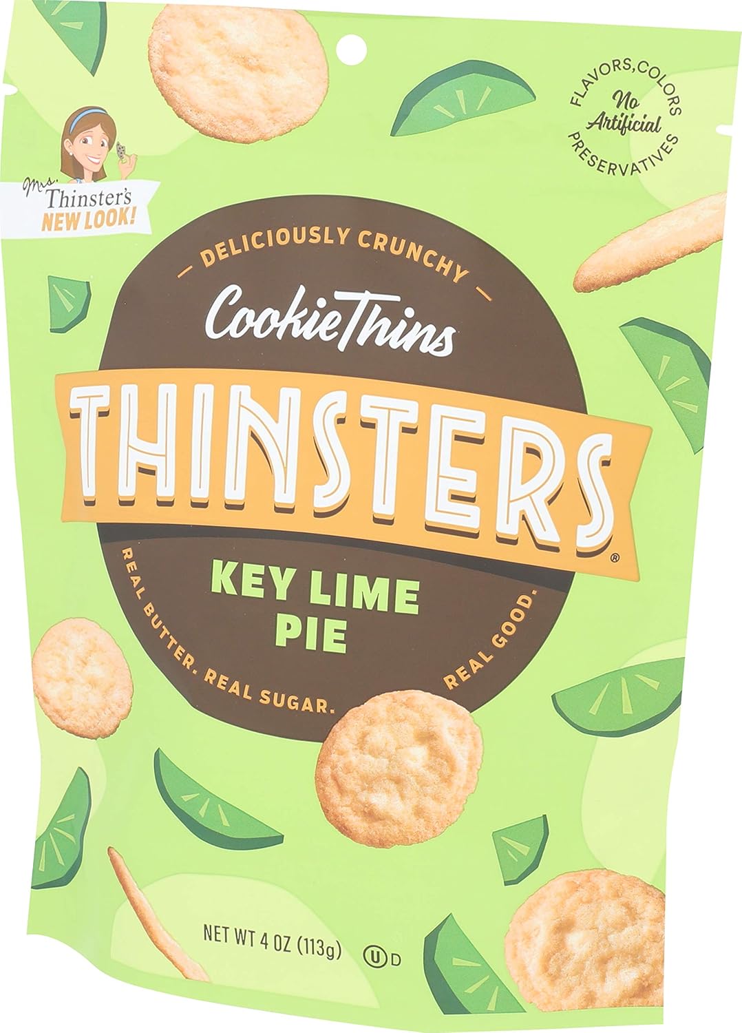 Thinsters Cookies, Key Lime Pie Cookies Thins, 4 Oz Pack