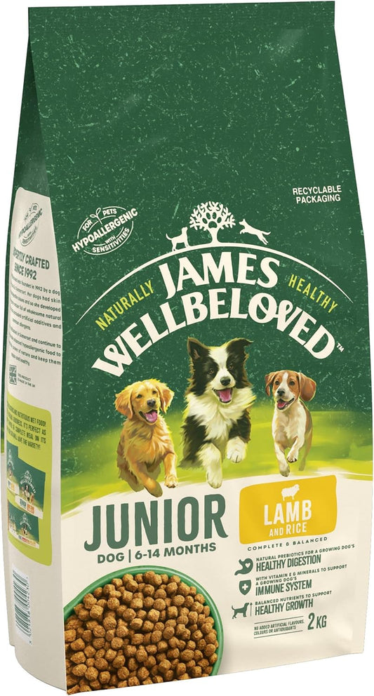 James Wellbeloved Junior Lamb & Rice 2 kg Bag, Hypoallergenic Dry Dog Food?02JWJL2