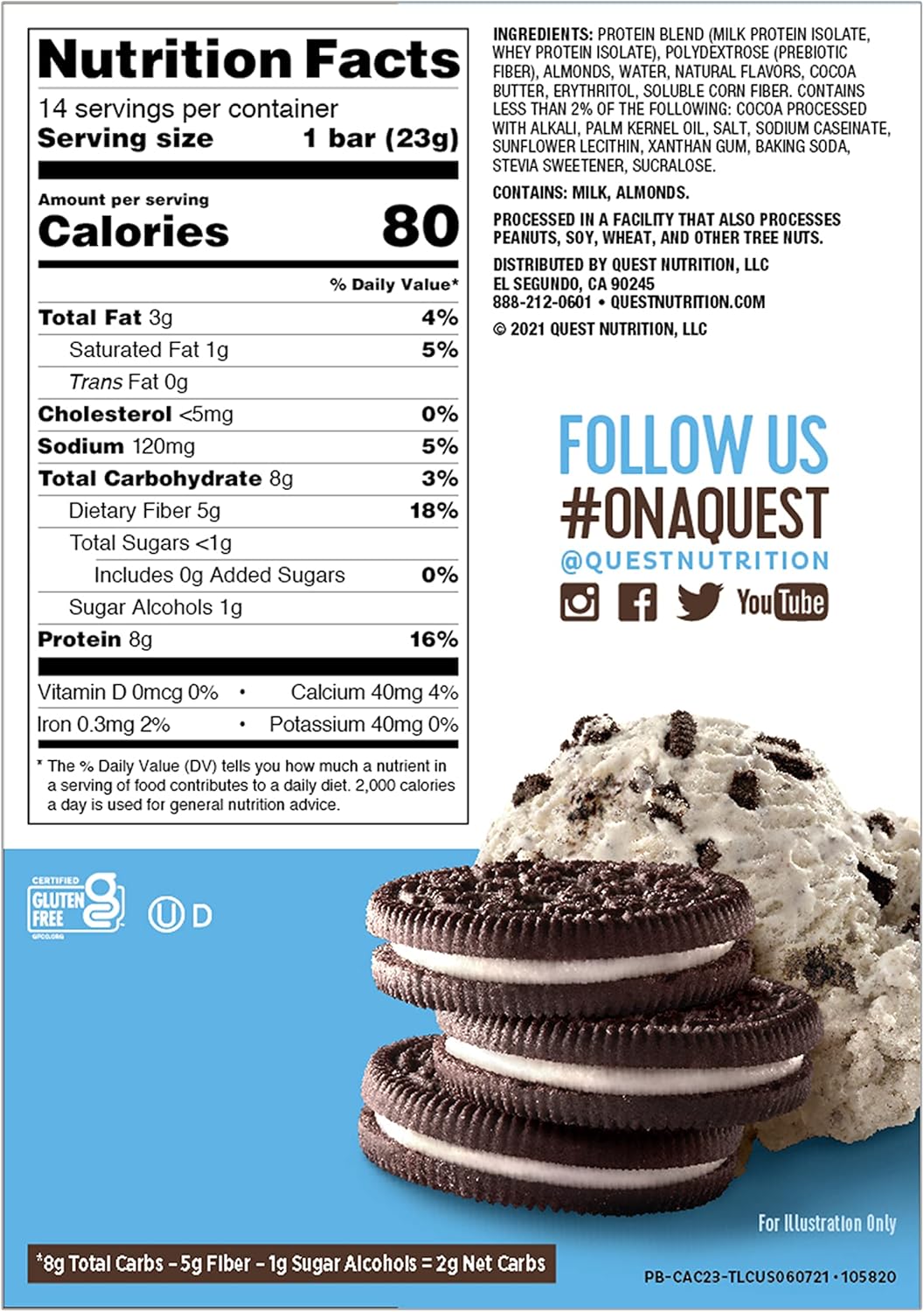 Quest Nutrition Mini Protein Bars Bundle, Chocolate Chip Cookie Dough and Cookies & Cream, High Protein, Low Carb, Keto Friendly, 14 Count Each : Health & Household