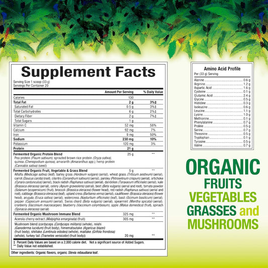 Whole Earth & Sea From Natural Factors, Organic Fermented Protein & Greens, Vegan Whole Food Supplement, Tropical, 1Lb 7.3 Oz