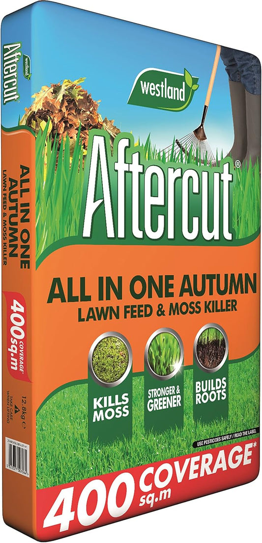 Aftercut All In One Autumn Lawn Care (Lawn Feed and Moss killer), 400 m2, 14 Kg :Garden