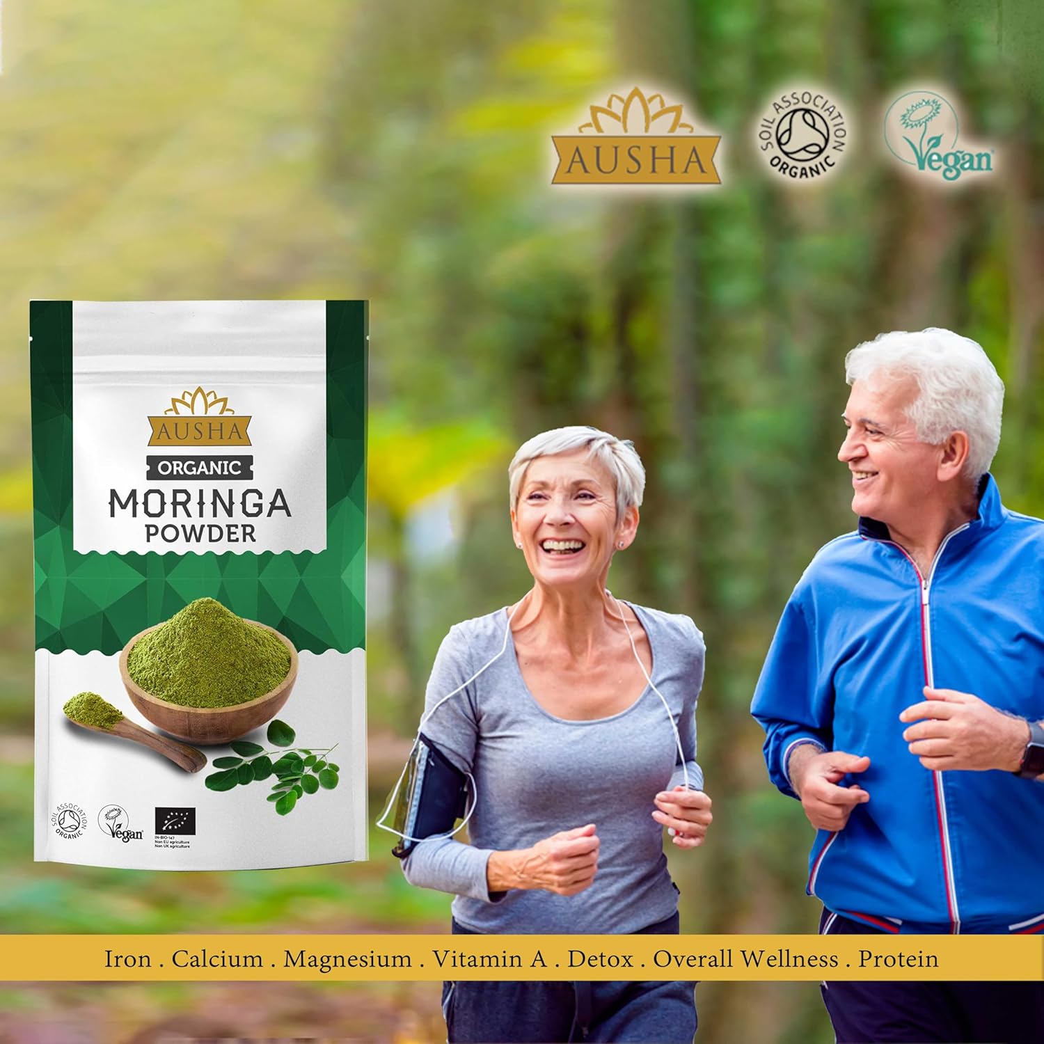 Ausha Organic Moringa Leaf Powder Oleifera Leaf 200g - UK Certified Organic by Soil Association - Premium Quality : Amazon.co.uk: Health & Personal Care