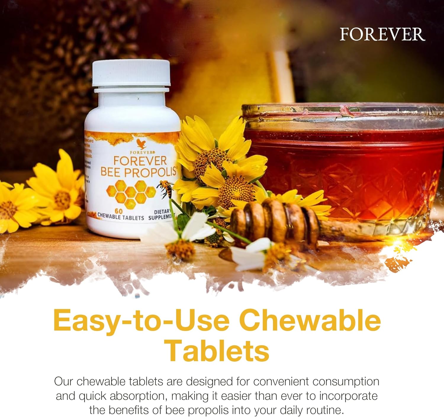 Forever Living - Bee Propolis Chewable Tablets - Immune Support With Bee Propolis And Flavonoids - 60 Tablets : Health & Household