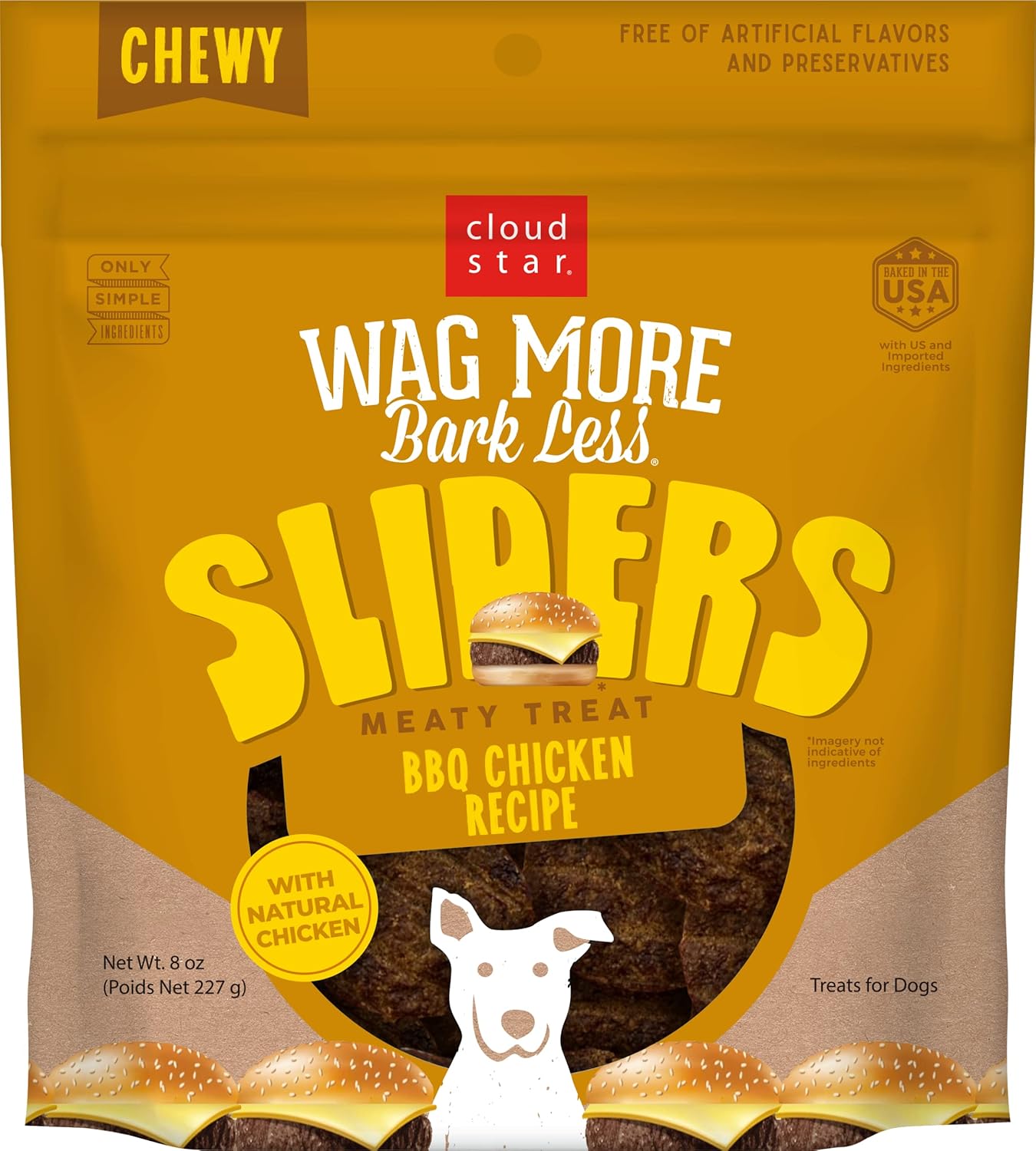 Cloud Star Wag More Bark Less Sliders Dog Treats, Bbq Chicken 8 Oz. Bag