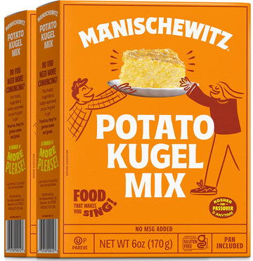 Manischewitz Potato Kugel Mix, 6oz (2 Pack) Gluten Free, No MSG, Traditional Style Potato Latke Mix
