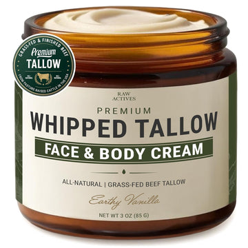 Beef Tallow For Skin Care - 100% Grass Fed Grass Finished With Organic Jojoba, Prickly Pear, Rosehip, Tamanu Oils, Neroli, Vanilla & Manuka Honey