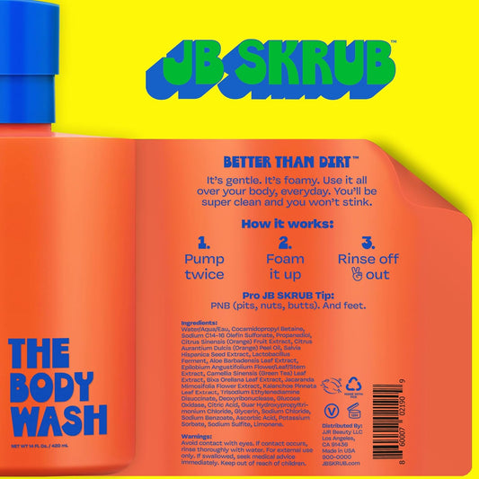 The Body Wash For Kids, Tween & Teen Boys With Foaming Action & Natural Citrus Scent - No Harsh Ingredients Boys Body Wash - Conquer Adolescent Funk With Confidence - 14 Oz