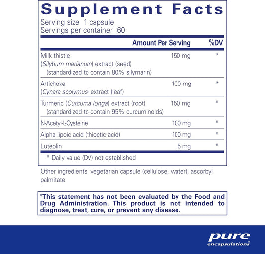 Pure Encapsulations Lvr Formula | Hypoallergenic Supplement With Antioxidant Support For Liver Cell Health | 60 Capsules