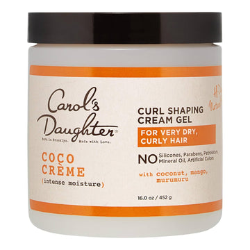 Carol’S Daughter Coco Creme Curl Shaping Cream Gel, With Coconut Oil, Coconut Milk, Silicone Free, Paraben Free Hair Gel For Curly Hair , Mineral Oil Free, For Very Dry Hair, 16 Oz