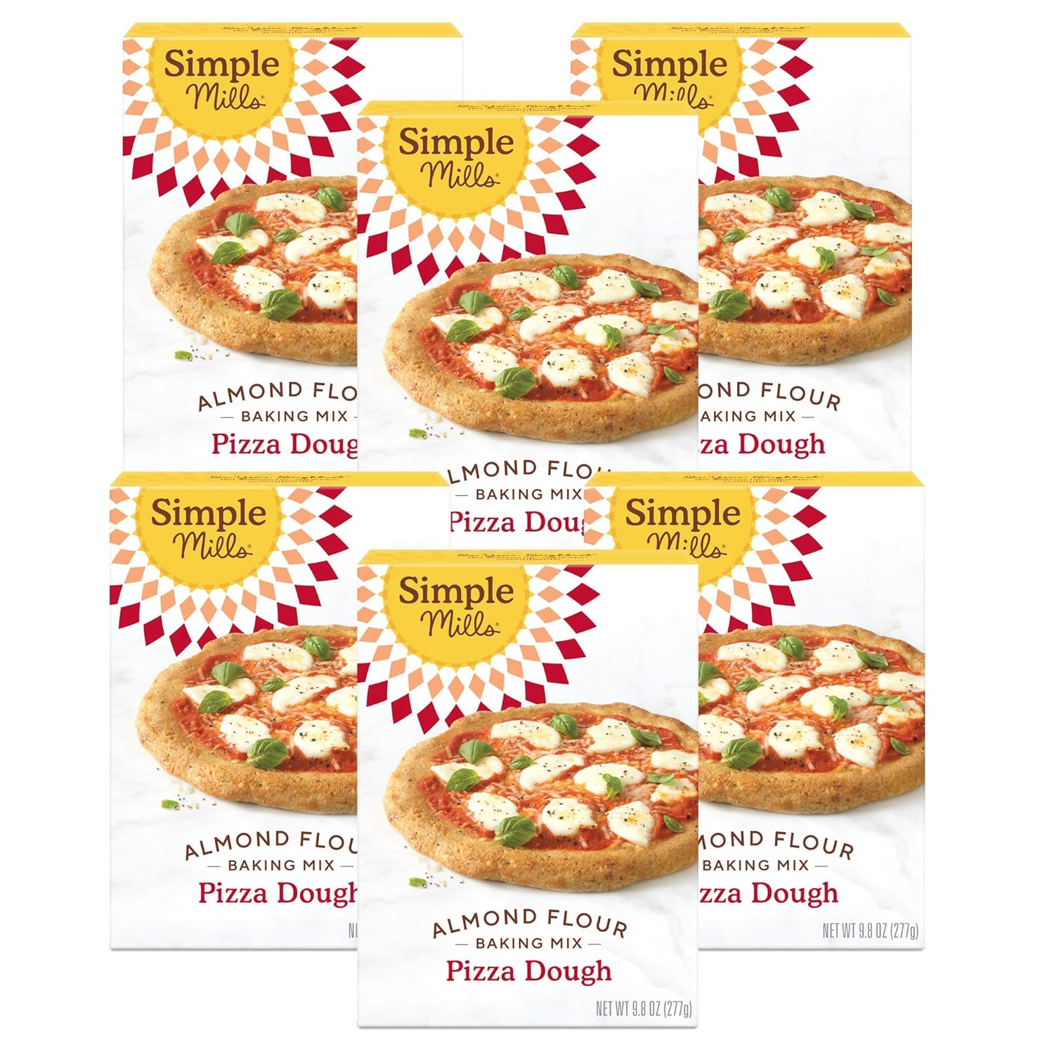 Simple Mills Almond Flour Baking Mix, Cauliflower Pizza Dough - Gluten Free, Vegan, Plant Based, 9.8 Ounce (Pack Of 6)