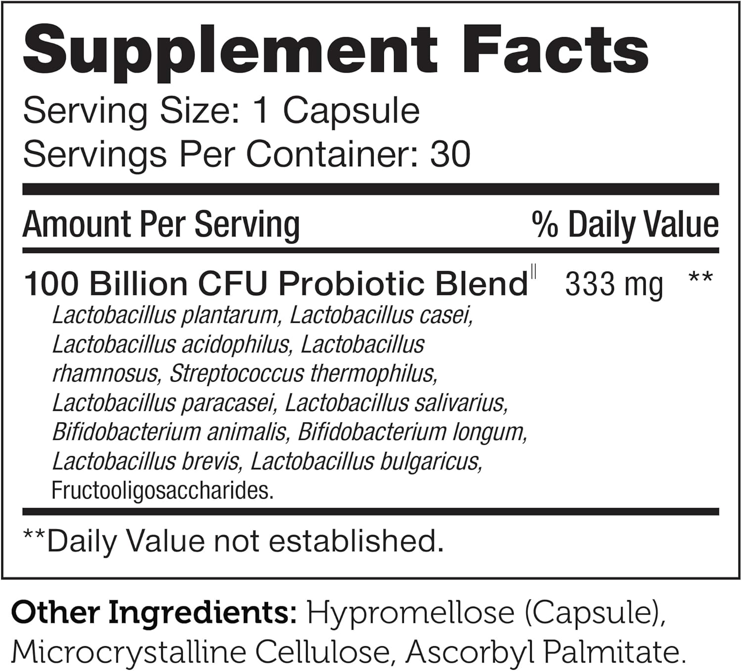 Zahler Biodophilus100, All Natural Advanced Probiotic Acidophilus Supplement, Promotes Digestive Health, 100 Billion Live Cultures and Intestinal Flora Per Serving, Certified Kosher,30 Capsules : Health & Household