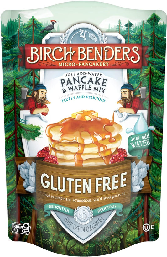 Gluten-Free Pancake and Waffle Mix by Birch Benders, 14 Ounce (Pack of 3)