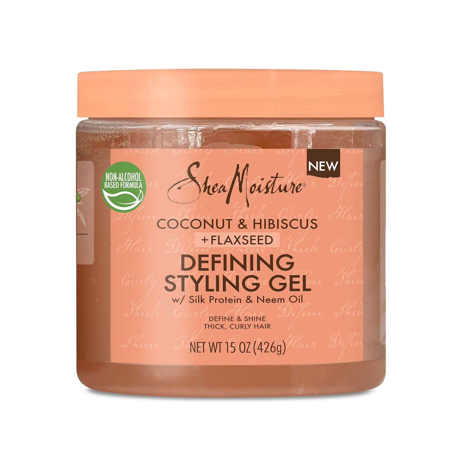 Sheamoisture Defining Styling Gel For Thick, Curly Hair Coconut And Hibiscus Paraben-Free Frizz Control Styling Gel 15 Oz