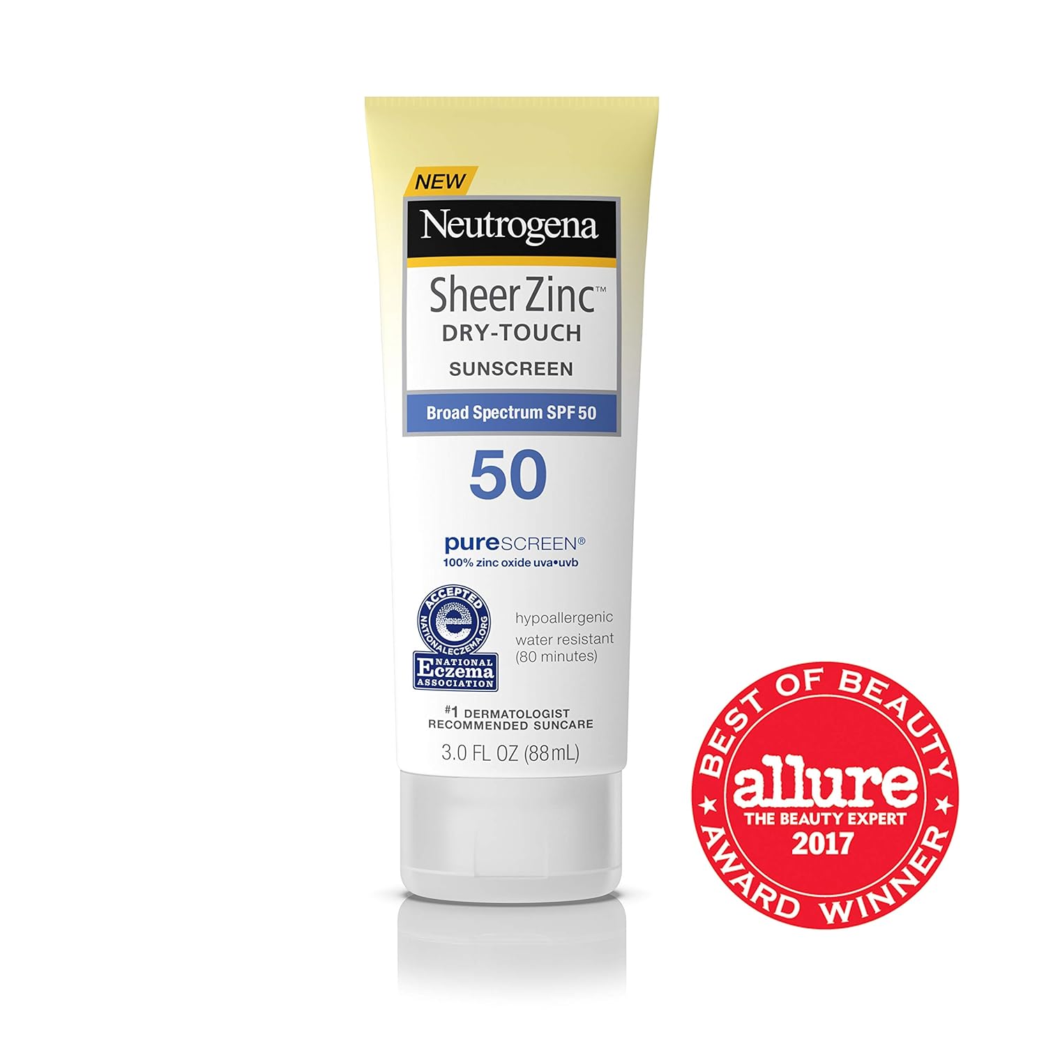 Neutrogena Sheer Zinc Oxide Dry-Touch Mineral Sunscreen Lotion, Broad Spectrum SPF 50 UVA/UVB Protection, Water-Resistant, Hypoallergenic and Non-Greasy, Paraben-Free, 3 fl. oz, Pack of 3 : Beauty & Personal Care