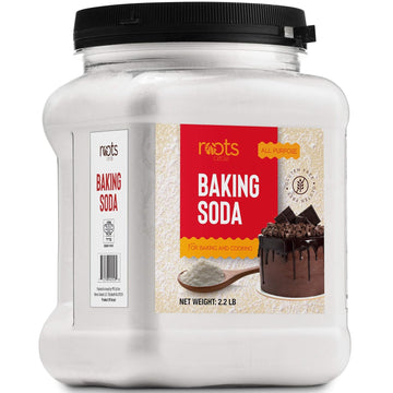 Roots Circle Baking Soda Bulk | 1 X 35.2Oz Large Airtight Container | Pure Sodium Bicarbonate For Cooking, Baking, Cleaning, Laundry, Deodorizing, Gardening | Gluten Free, All-Natural Food Grade