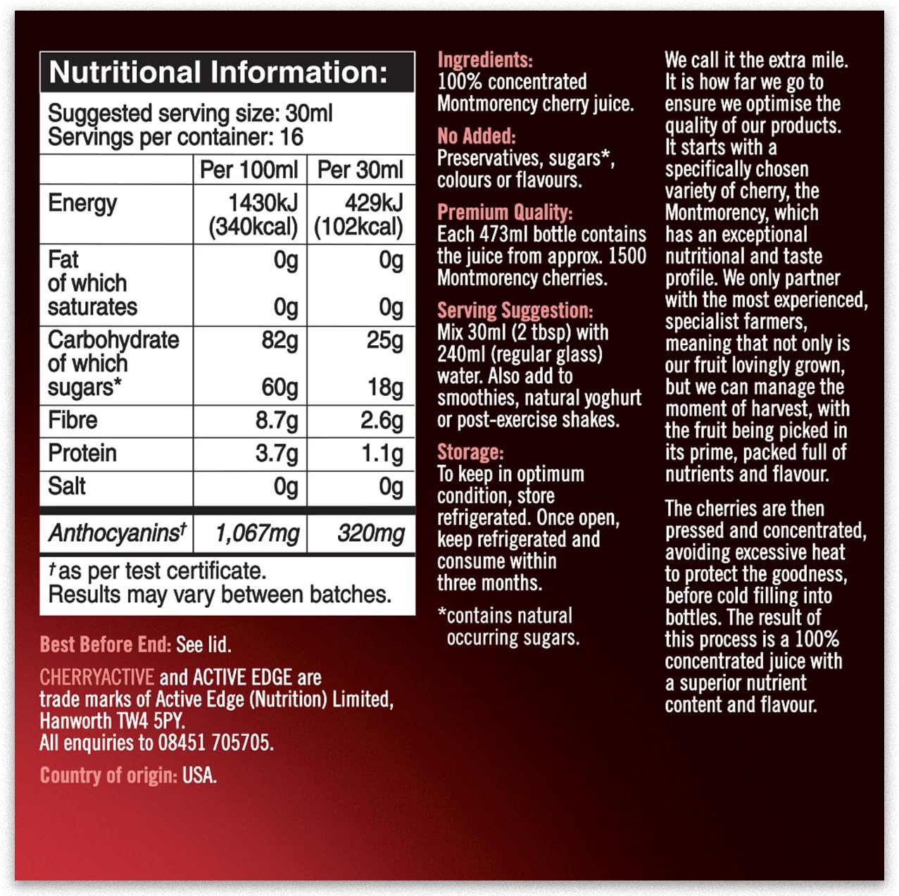 Cherryactive Cherry Active Concentrate 473Ml