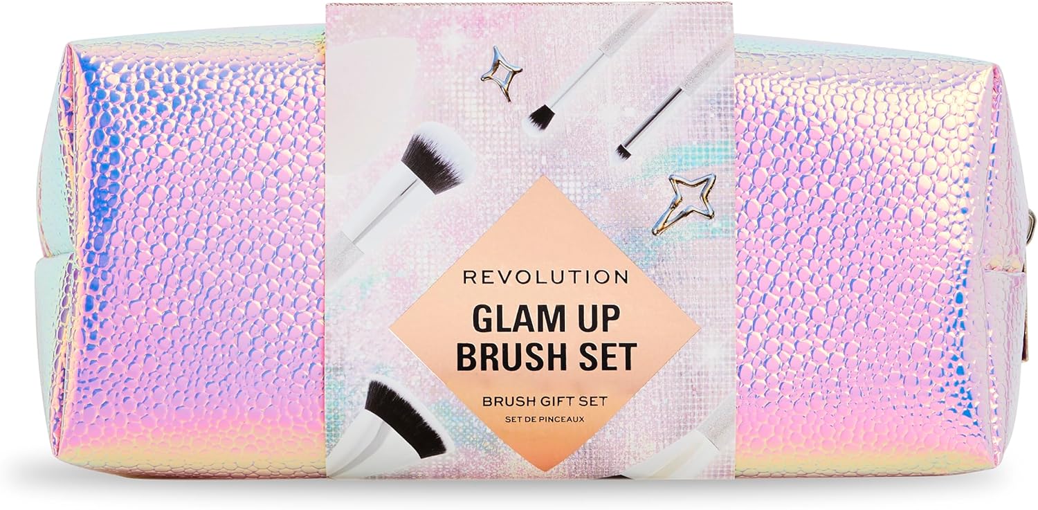 Revolution Beauty Glam Up Brush Gift Set, 7-Piece Eye, Face & Cheek Makeup Brush Collection With Makeup Bag, Vegan & Cruelty-Free : Amazon.co.uk: Beauty