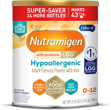 Enfamil Nutramigen Hypoallergenic Baby Formula With Iron, Lactose Free, Colic Relief From Cow'S Milk Allergy Starts In 24 Hours, Brain Building Dha, Probiotic Lgg For Immune Support, 27.8 Oz, 4 Count