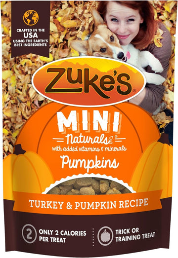 Zukes Mini Naturals Pumpkins Soft And Chewy Bites, Bag Of Training Treats For Dogs, Turkey And Pumpkin Recipe - 5 Ounce (Pack Of 1)