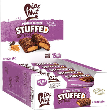 Pip & Nut Peanut Butter Stuffed Oat Bar Chocolate, 15 X 48G