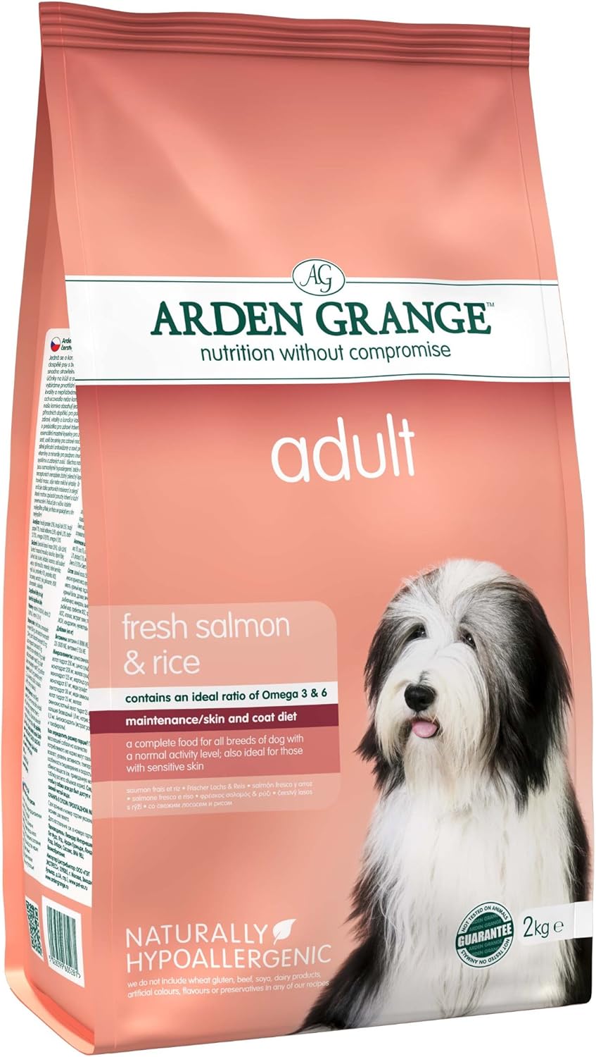 Arden Grange Adult Fresh Salmon and Rice, Clear, 2 kg (Pack of 1) :Pet Supplies