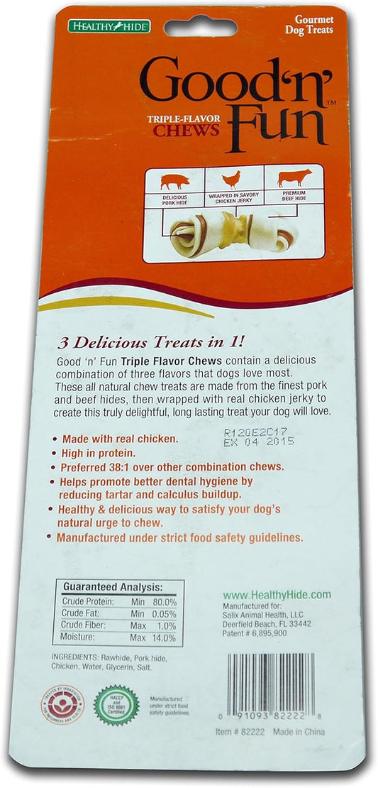 Good'N'Fun Good 'N' Fun Triple Flavor Mini Rawhide Chews, 7-Count
