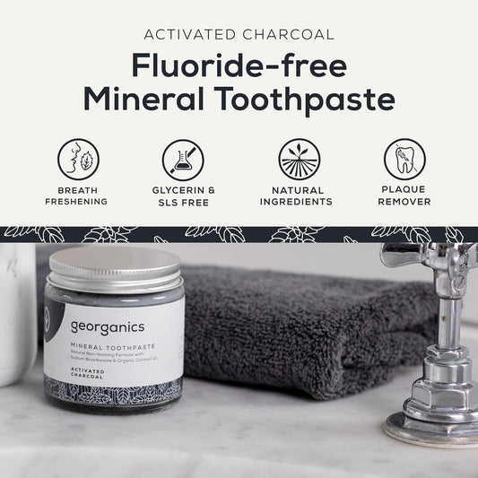 Georganics Mineral Toothpaste - 60Ml - Orange Flavour - Fluoride, Sls & Glycerine Free - Non-Foaming Natural Toothpaste With Virgin Coconut Oil - Certified Cosmos Natural, Vegan And Cruelty-Free