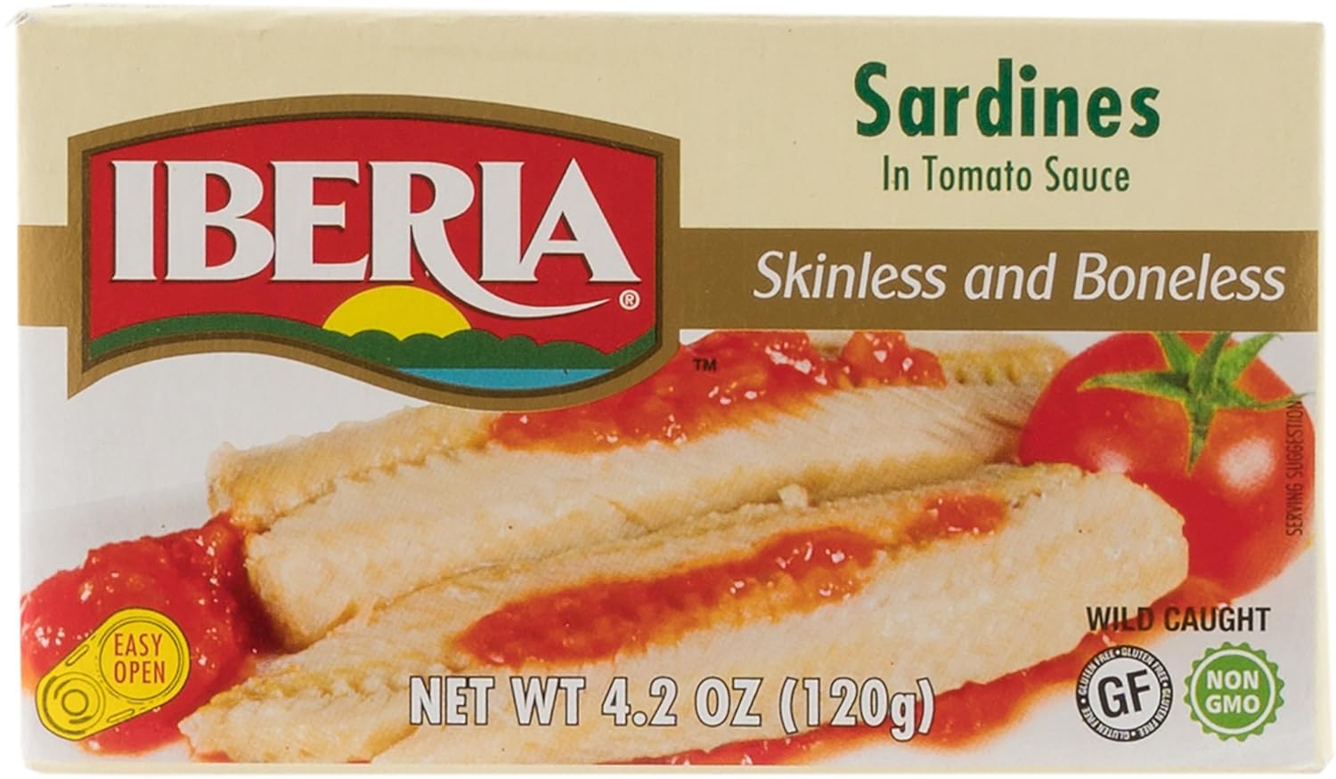 Iberia Skinless & Boneless Sardines In Tomato, 4.2 Ounce (Pack Of 12) Gluten Free, Non Gmo, Moist And Tender Low-Carb, Convenient Superfood