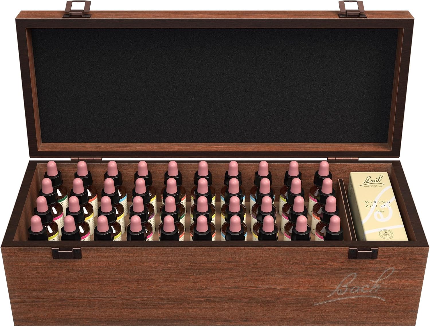 Bach Original Flower Remedies Wooden Box Set (38 Flower Essences + 2 Rescue Remedy + 2 Mixing Bottles) Dr Bach Professional Flower Remedy Kit