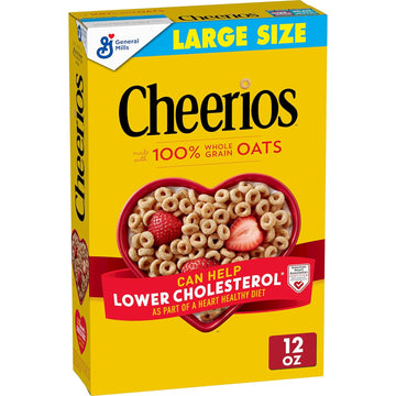 Cheerios Cereal, Limited Edition Happy Heart Shapes, Heart Healthy Cereal With Whole Grain Oats, Large Size, 12 oz