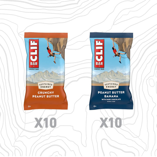 Clif Bar - Peanut Butter Variety Pack - Made With Organic Oats - 10-11G Protein - Non-Gmo - Plant Based - Energy Bars - 2.4 Oz. (20 Count)