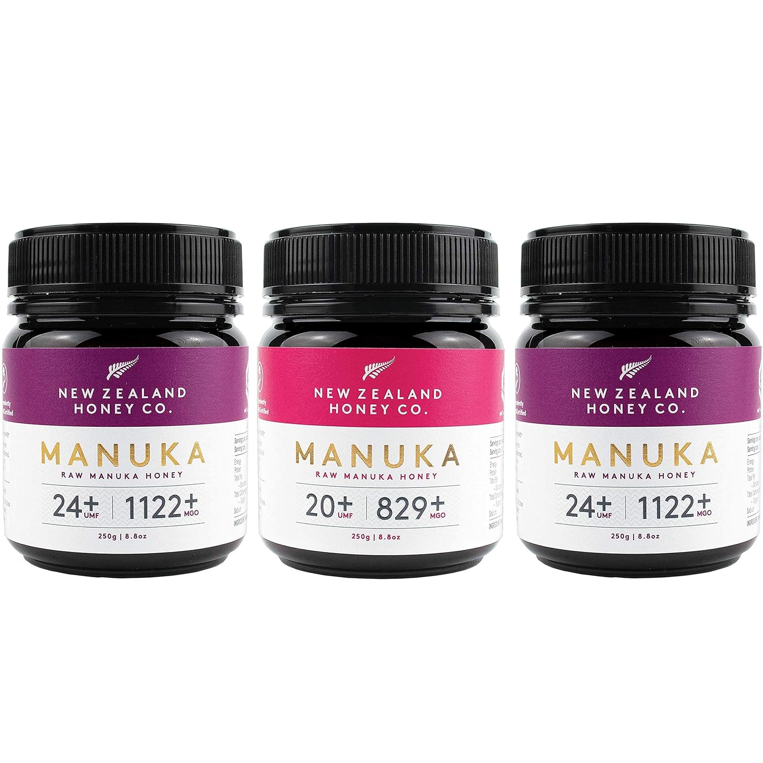 Raw Manuka Honey Bundle - New Zealand Honey Co. Umf 24+ / Umf 20+, Umf Certified / 8.8Oz