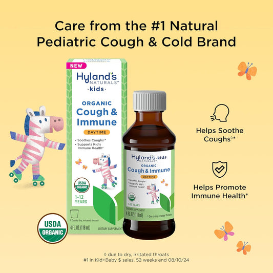 Hyland'S Kids Nighttime Cough Syrup And Mucus Relief, Kids Medicine For Ages 2-12, Grape Flavor, Promotes Sleep, Cough, Runny Nose, Mucus And Congestion, Ounces