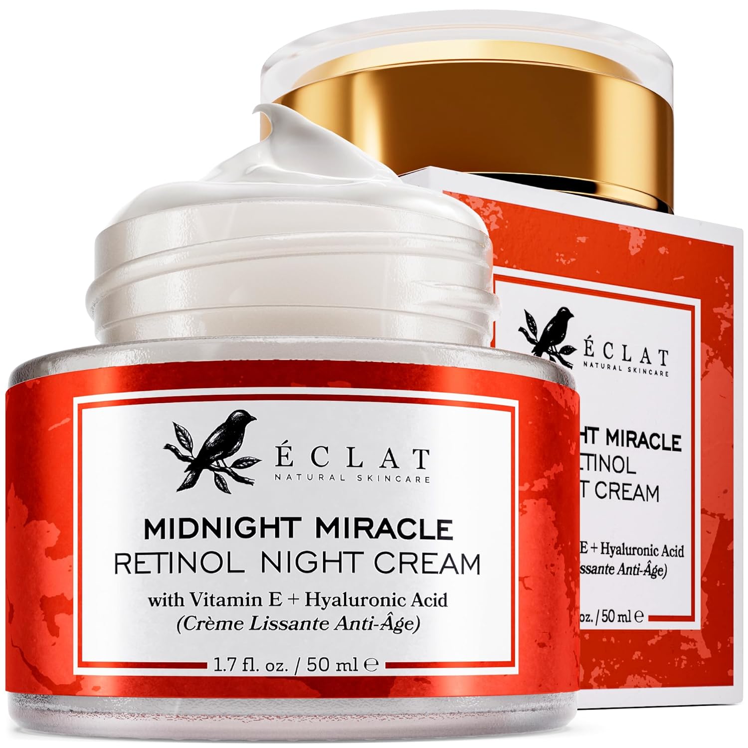 Retinol Night Cream - 2.5% Retinol With 2.5% Hyaluronic Acid - Retinol Face Moisturizer To Boosts Elasticity And Hydration, Firming Anti Wrinkle Cream, Anti Aging Face Cream, Skin Care Facial Cream