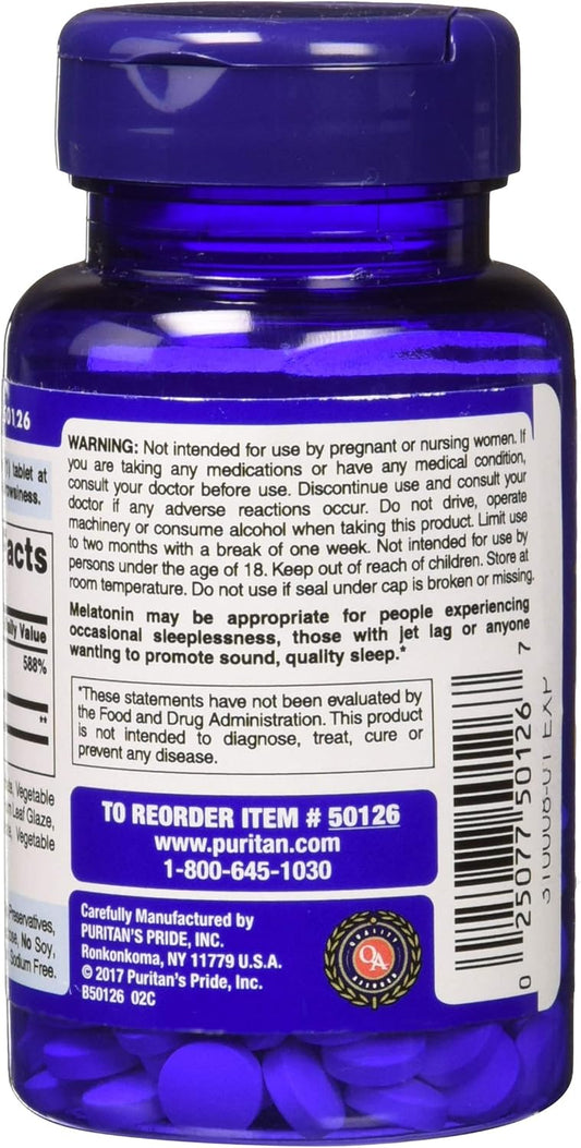 Puritan's Pride Melatonin 5 mg Timed Release, 120 Count