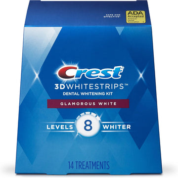 Crest 3D White Luxe Whitestrip Teeth Whitening Kit, Glamorous White, 14 Treatments( Each With 1 Upper/ 1 Lower), 28 Strips