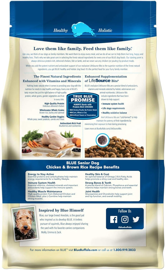 Blue Buffalo Life Protection Formula Natural Senior Dry Dog Food, Chicken And Brown Rice 6-Lb