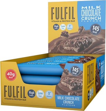 Fulfil Vitamin And Protein Bars (15 X 40G Bars) — Milk Chocolate Crunch - 15G High Protein, 9 Vitamins, Low Sugar