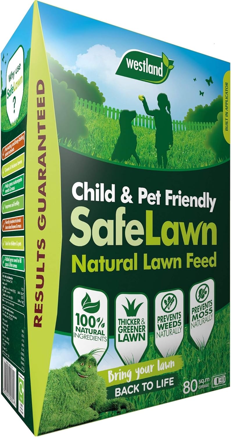 Westland 20400352 SafeLawn Child and Pet Friendly Natural Lawn Feed 80 m2, Green, 2.8 kg?20400352