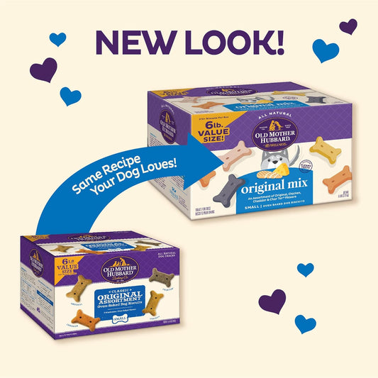 Old Mother Hubbard By Wellness Classic Original Mix Natural Dog Treats, Crunchy Oven-Baked Biscuits, Ideal For Training, Small Size, 6 Pound Bag